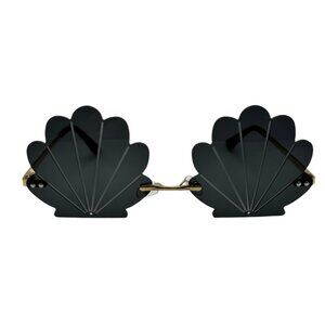 6078 | Black Rimless Shell Novelty Sunglasses